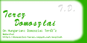 terez domoszlai business card